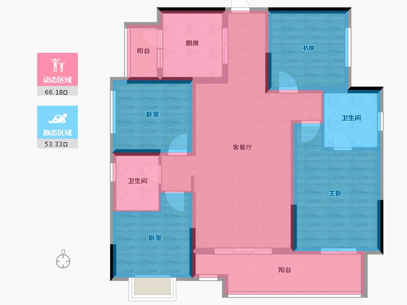 四川省-成都市-隆鑫公园首府-106.27-户型库-动静分区