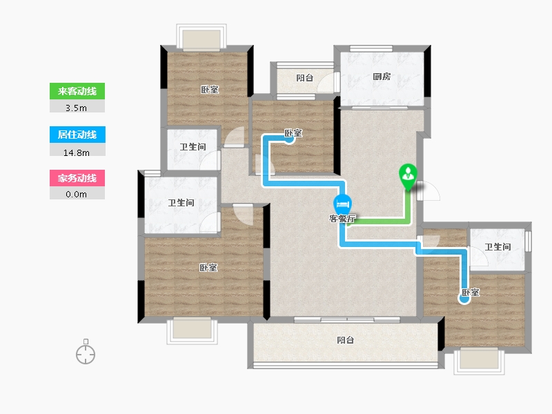 四川省-成都市-金沙城云津观棠-128.00-户型库-动静线