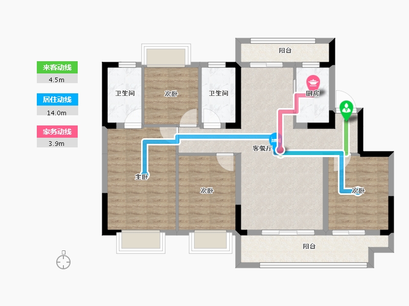 重庆-重庆市-重庆奥山府-95.32-户型库-动静线