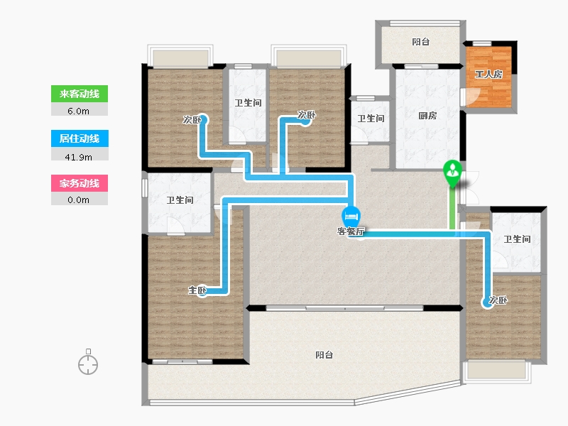 云南省-昆明市-华夏四季-223.17-户型库-动静线