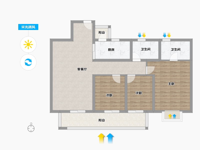 云南省-昆明市-云和中心云和府-99.21-户型库-采光通风