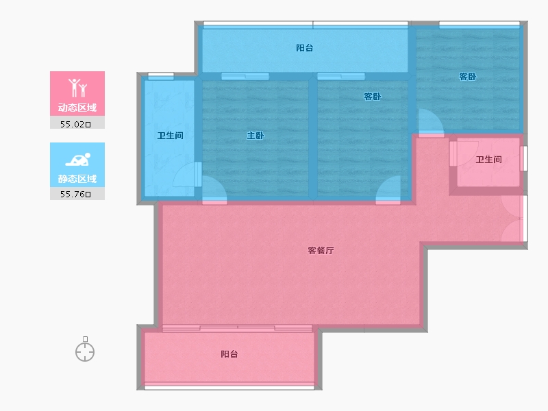 海南省-三亚市-鲁能三亚湾-98.98-户型库-动静分区