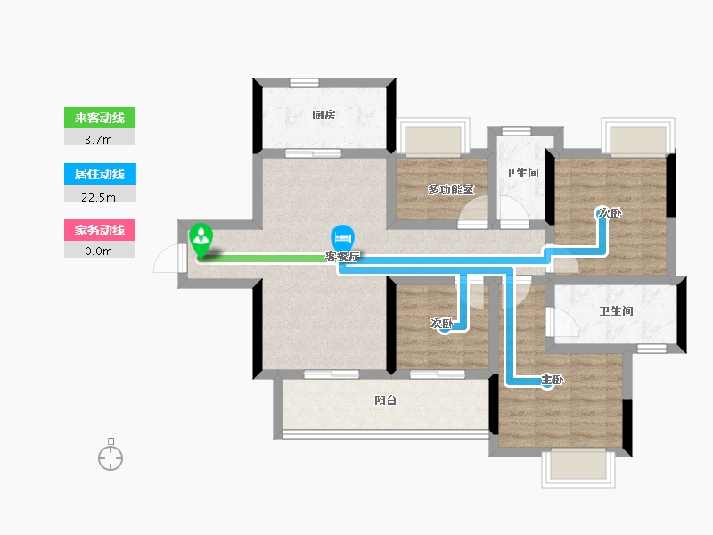 海南省-三亚市-鲁能三亚湾-81.17-户型库-动静线