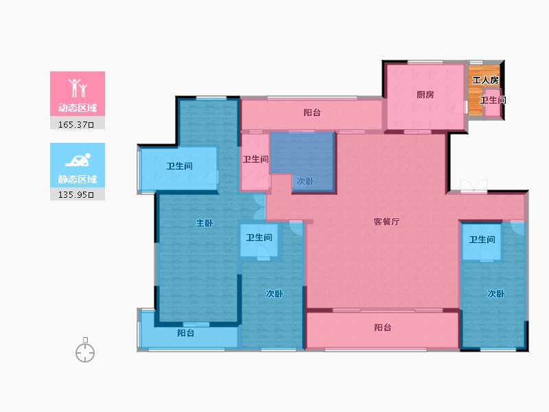 云南省-昆明市-华夏四季-268.52-户型库-动静分区