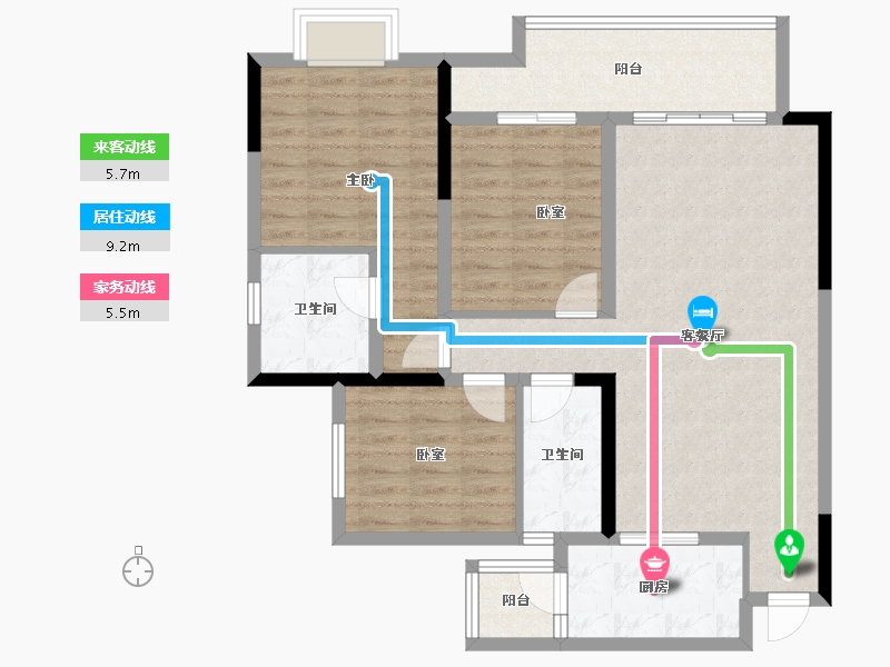 四川省-成都市-隆鑫公园首府-95.19-户型库-动静线