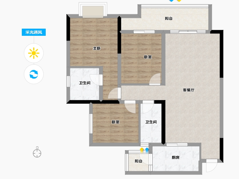 四川省-成都市-隆鑫公园首府-95.19-户型库-采光通风