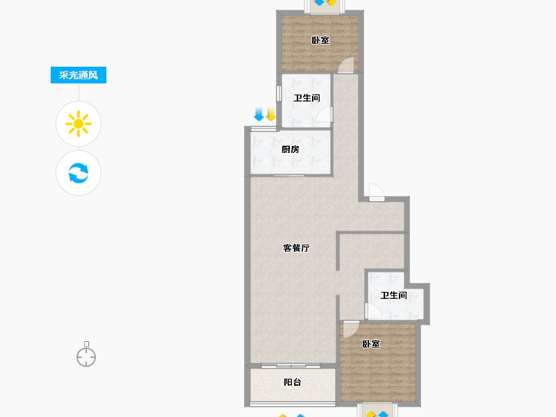 四川省-成都市-恒大牧云天峰-112.00-户型库-采光通风