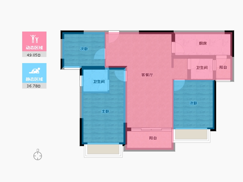 四川省-成都市-星徽城-75.93-户型库-动静分区