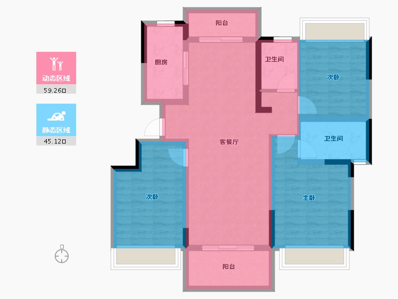 四川省-成都市-星徽城-92.63-户型库-动静分区