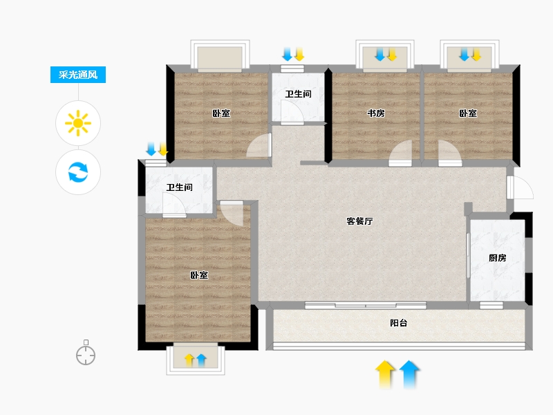 四川省-成都市-融创翰林学府-101.60-户型库-采光通风