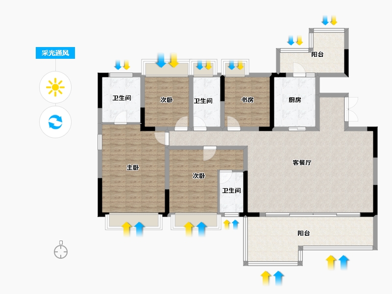 四川省-成都市-梵悦里-149.34-户型库-采光通风