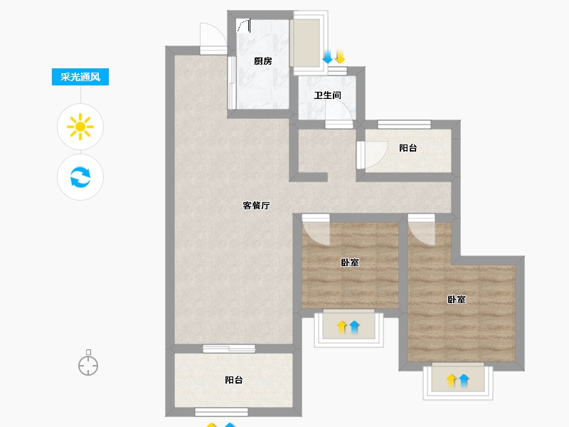 浙江省-绍兴市-元垄城-63.01-户型库-采光通风