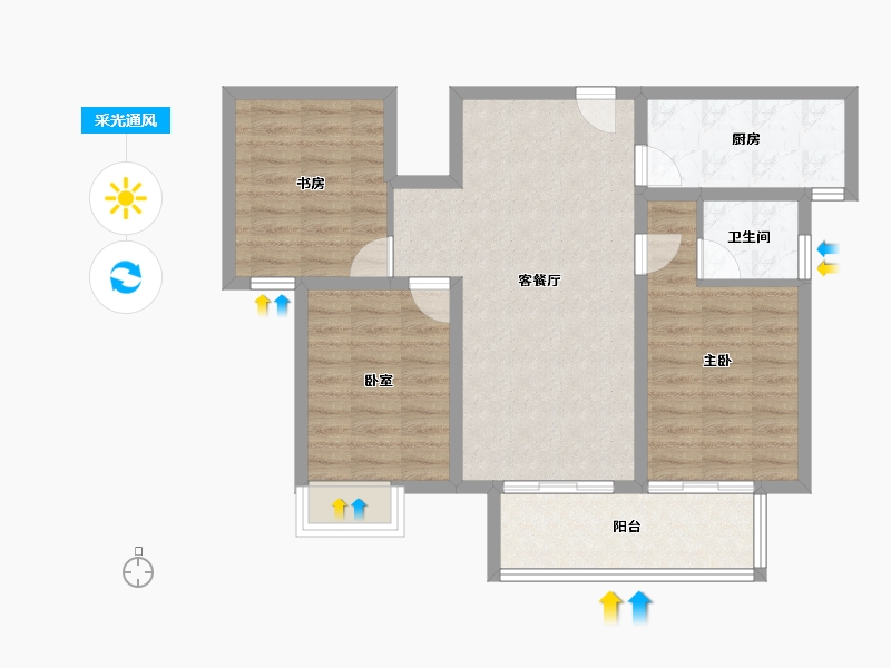 河南省-洛阳市-建业定鼎府-78.40-户型库-采光通风