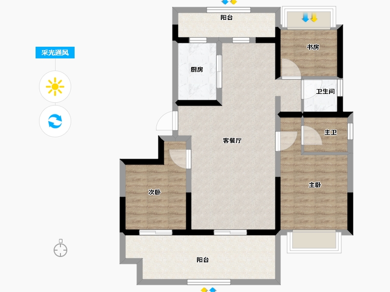 河南省-驻马店市-龙湾学府-89.24-户型库-采光通风