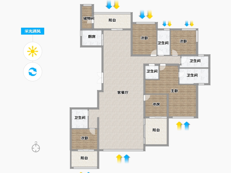 海南省-陵水黎族自治县-雅居乐清水湾-239.47-户型库-采光通风