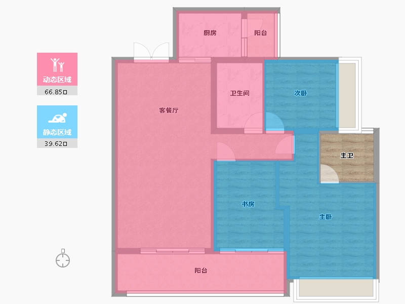 四川省-成都市-当代璞誉-100.89-户型库-动静分区