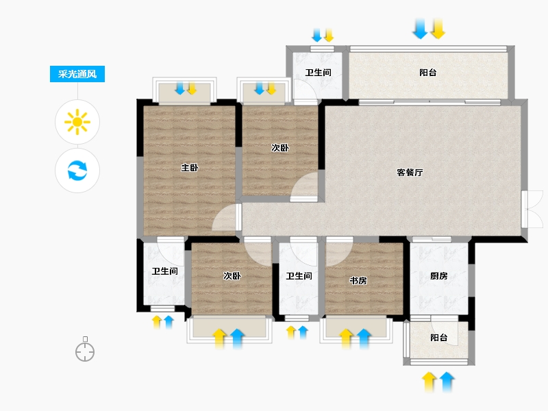 四川省-成都市-梵悦里-128.00-户型库-采光通风