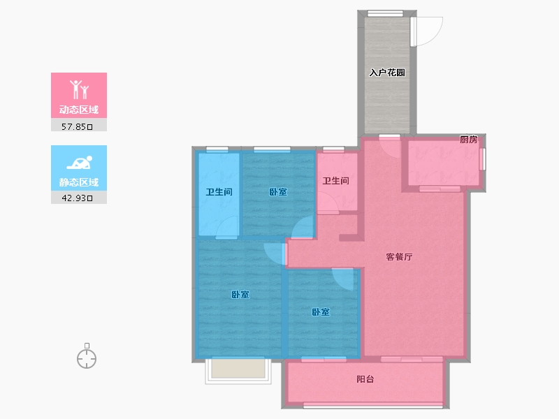 河南省-南阳市-邓州蓝城滨湖壹号-99.18-户型库-动静分区