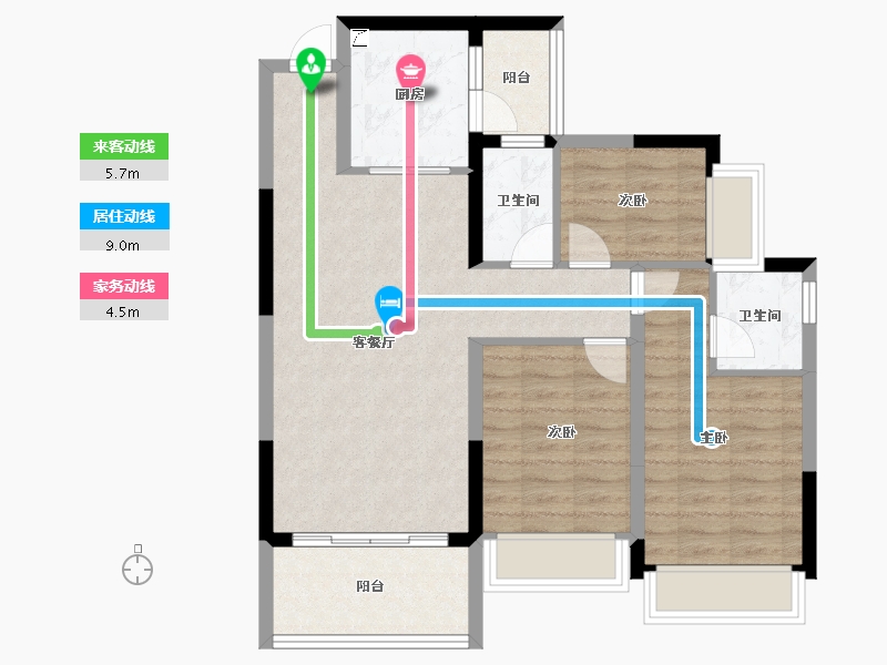 四川省-成都市-恒大林溪郡-80.58-户型库-动静线