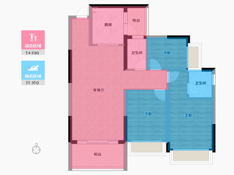 四川省-成都市-恒大林溪郡-80.58-户型库-动静分区