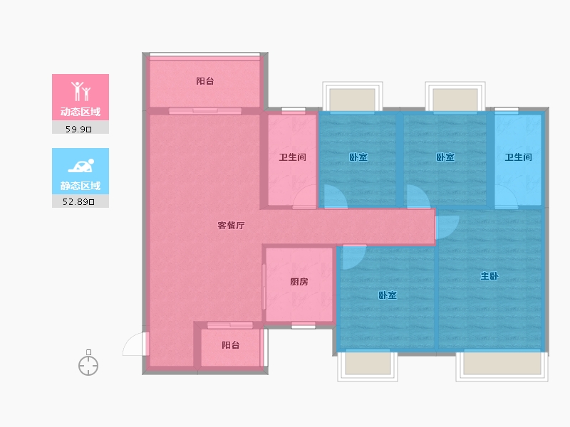 四川省-成都市-华润置地理想之城-101.39-户型库-动静分区