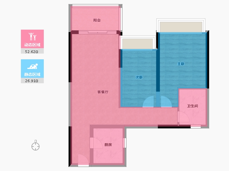 海南省-陵水黎族自治县-雅居乐清水湾-70.67-户型库-动静分区