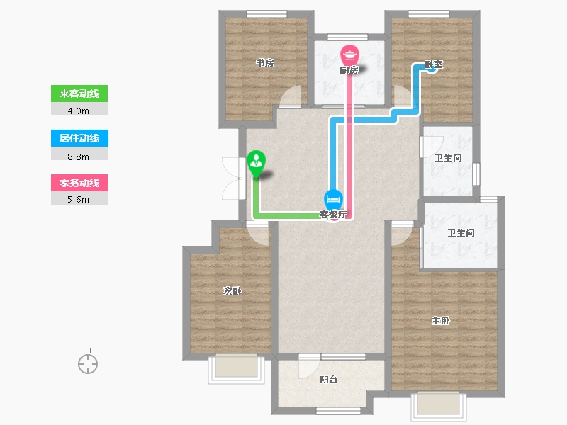 山东省-青岛市-金地金泽九里风华-114.58-户型库-动静线