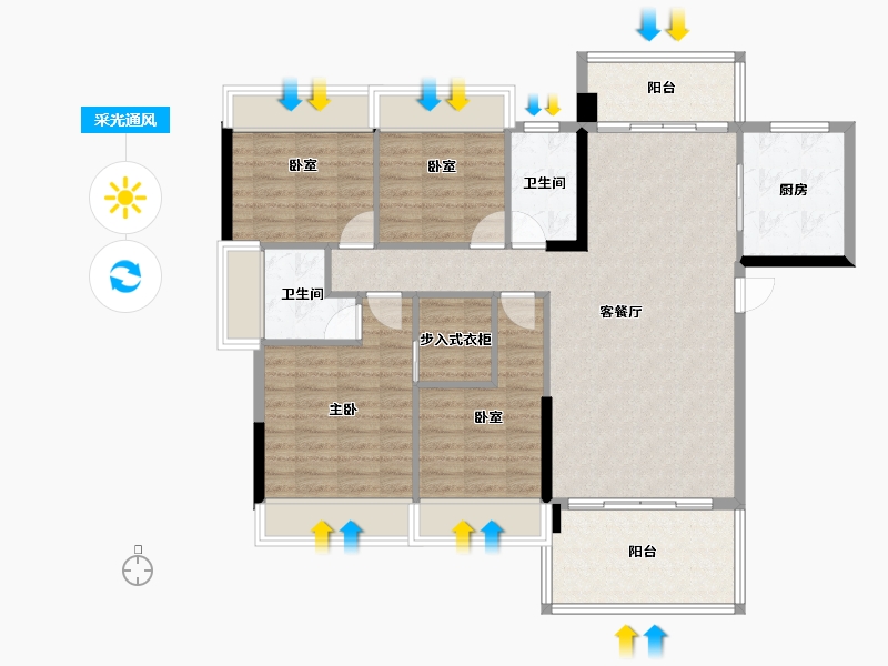 广东省-惠州市-金碧湾花园-108.92-户型库-采光通风