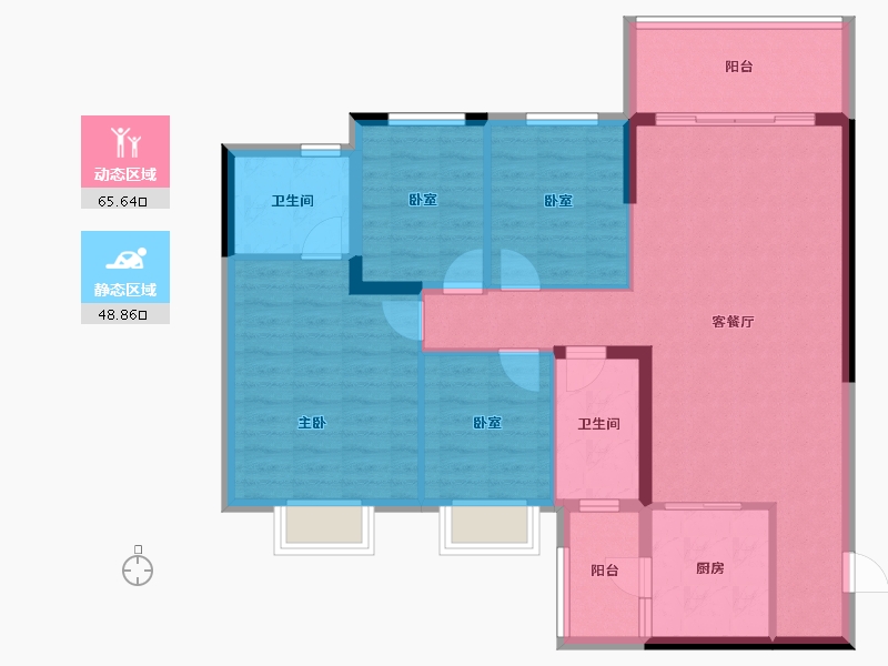 四川省-成都市-恒大牧云天峰-103.19-户型库-动静分区