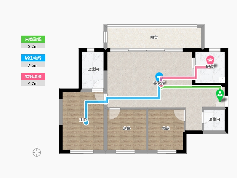 四川省-成都市-成都万科碧桂园公园大道2其-81.30-户型库-动静线