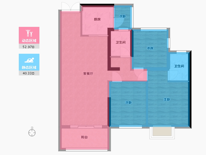 湖南省-长沙市-尚东 金河湾-88.00-户型库-动静分区