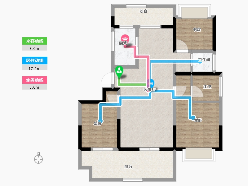 河南省-驻马店市-龙湾学府-95.24-户型库-动静线