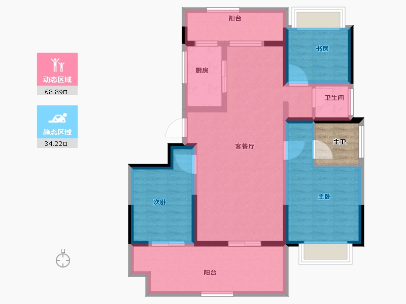 河南省-驻马店市-龙湾学府-95.24-户型库-动静分区