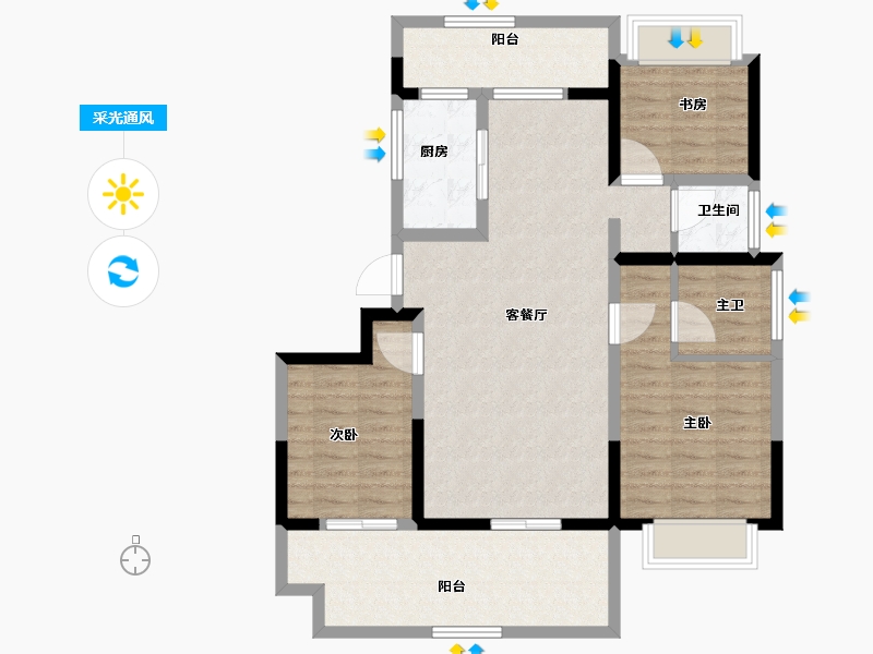 河南省-驻马店市-龙湾学府-95.24-户型库-采光通风