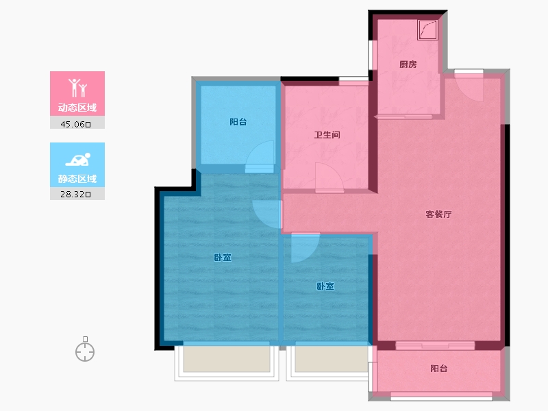 广东省-惠州市-惠阳雅居乐花园-65.02-户型库-动静分区