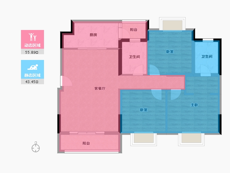 四川省-成都市-融创翰林学府-88.80-户型库-动静分区