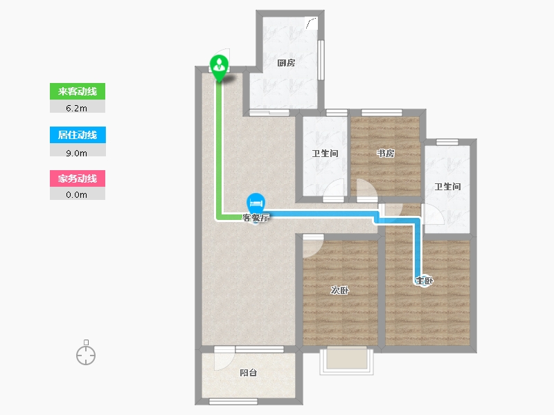 山东省-青岛市-金地金泽九里风华-94.38-户型库-动静线