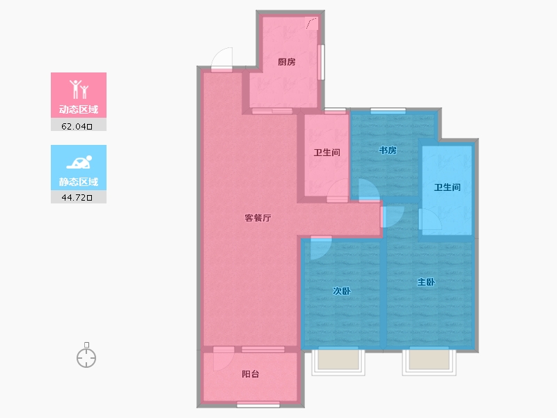 山东省-青岛市-金地金泽九里风华-94.40-户型库-动静分区