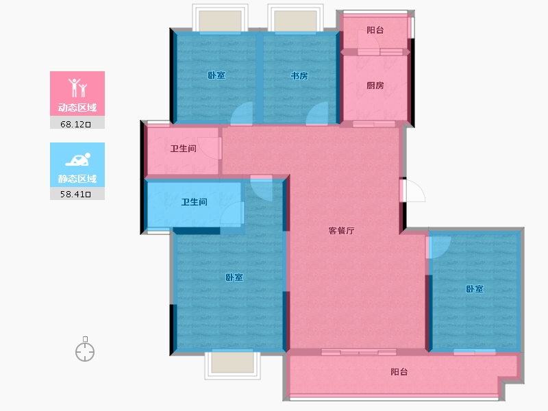 四川省-成都市-金沙城云津观棠-112.80-户型库-动静分区