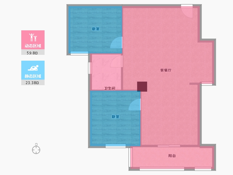 浙江省-湖州市-恒大·龙溪翡翠-72.00-户型库-动静分区