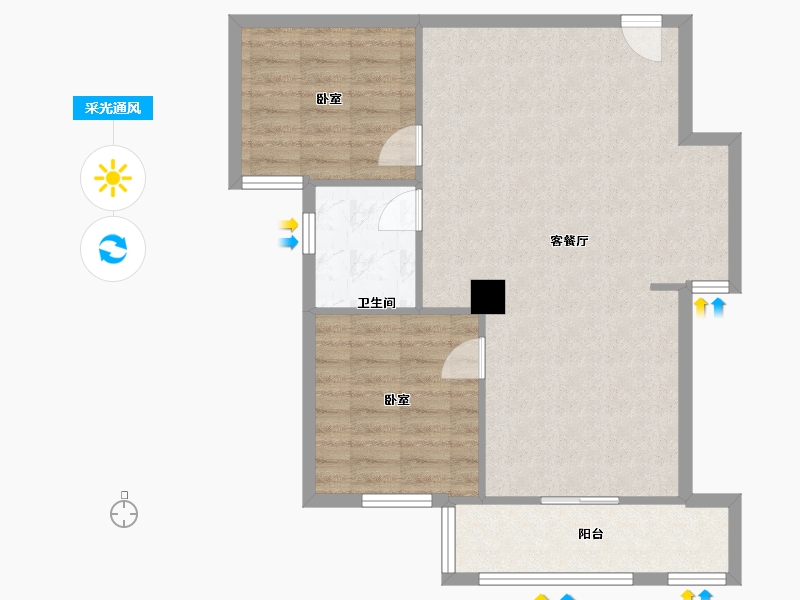 浙江省-湖州市-恒大·龙溪翡翠-72.00-户型库-采光通风