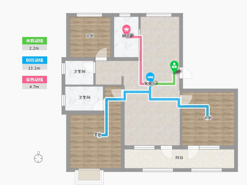 山东省-青岛市-青特星悦-95.43-户型库-动静线