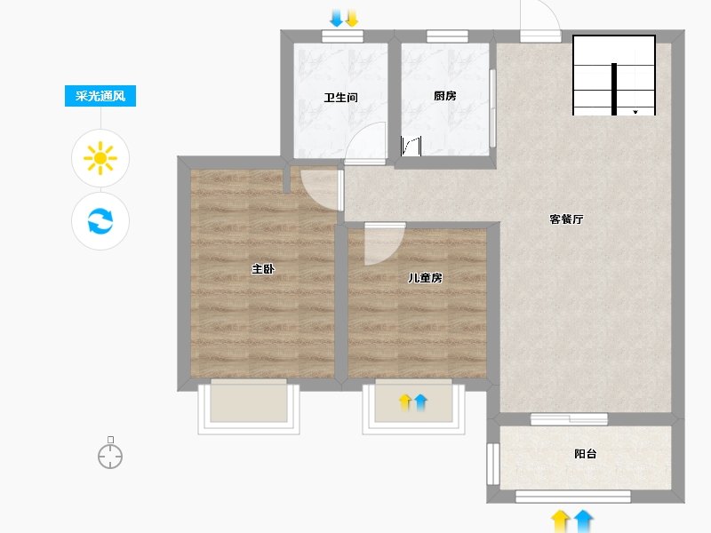 安徽省-合肥市-禹州郎溪上里-80.00-户型库-采光通风