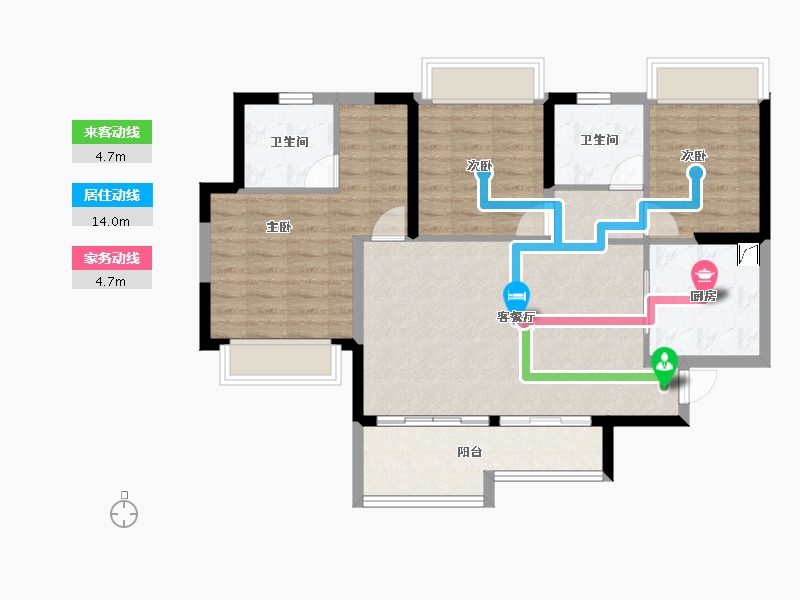 四川省-成都市-恒大林溪郡-89.18-户型库-动静线