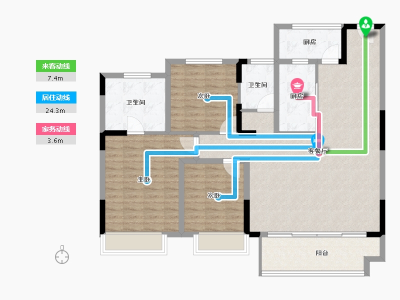 河南省-南阳市-淯龙府-111.05-户型库-动静线