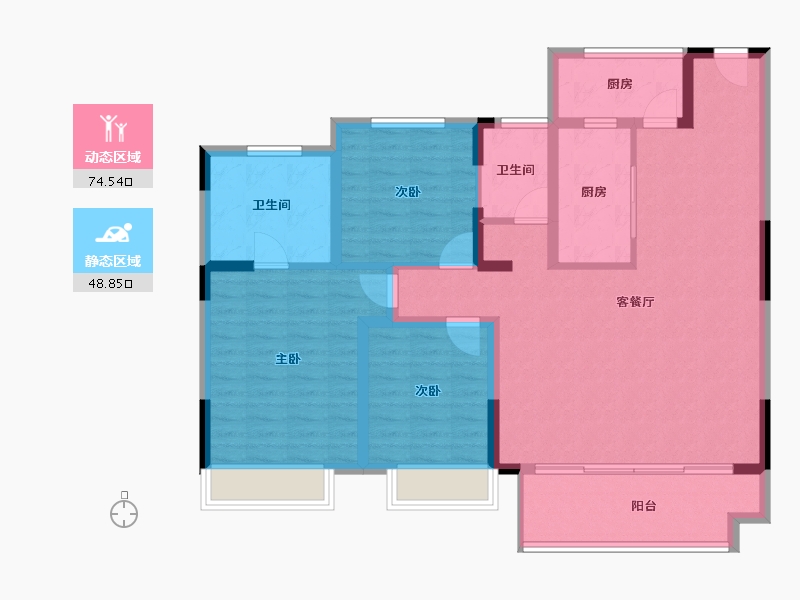 河南省-南阳市-淯龙府-111.05-户型库-动静分区