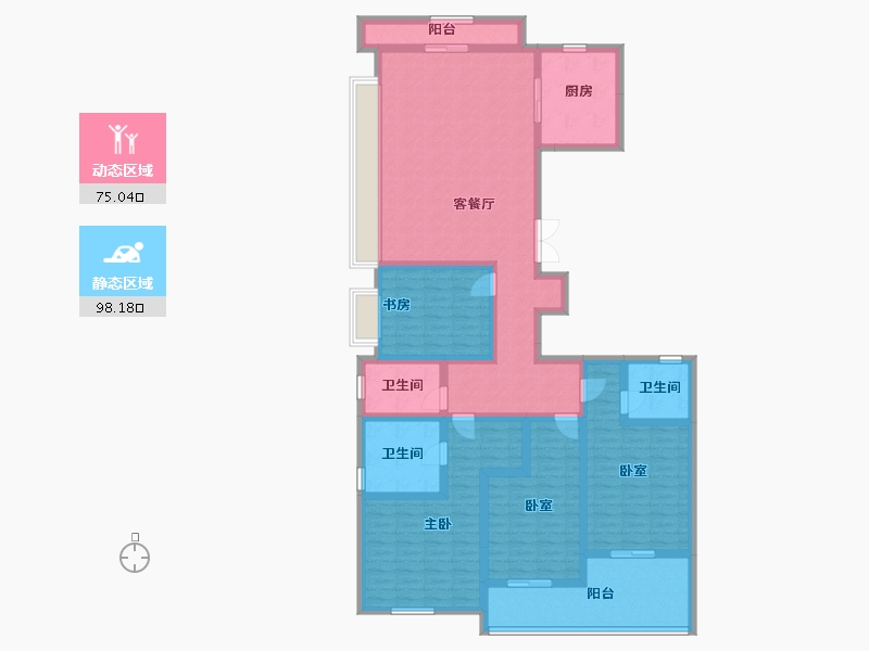 浙江省-绍兴市-元垄城-153.60-户型库-动静分区