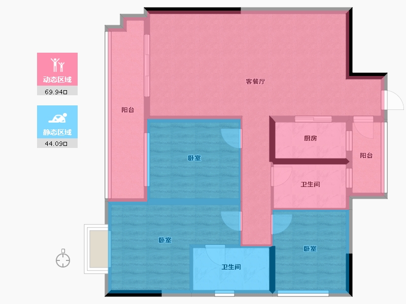 四川省-成都市-金沙城云津观棠-101.60-户型库-动静分区