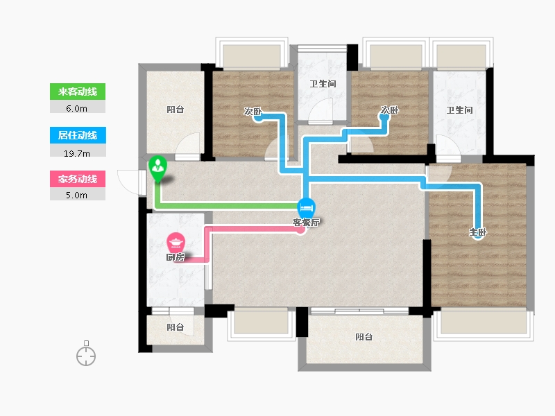 广东省-惠州市-鸿润腾韵花园-93.36-户型库-动静线