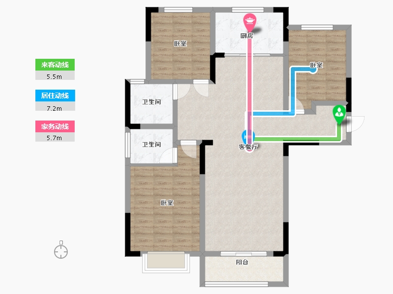 河南省-洛阳市-耀华新苑-105.15-户型库-动静线